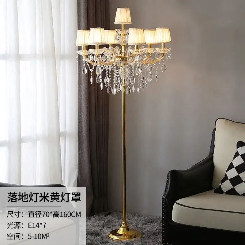 Luxury gold crystal table light bedroom chandelier lamp