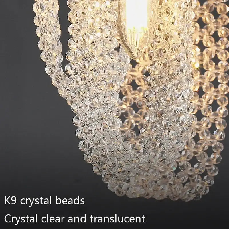 Luxury gold crystal tassel pendant – dining room hanging light
