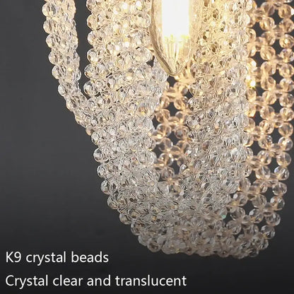 Luxury gold crystal tassel pendant – dining room hanging light