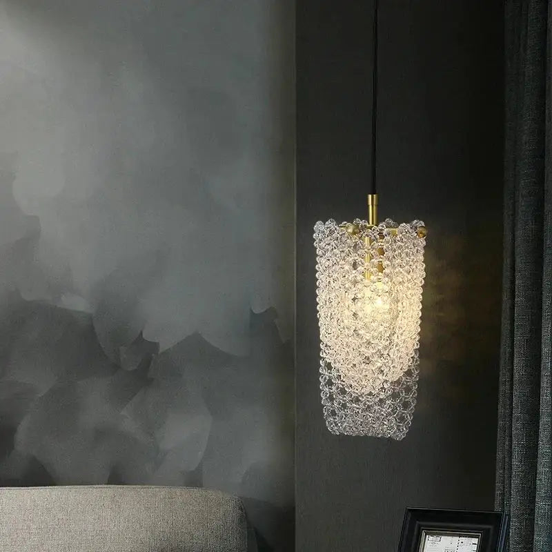 Luxury gold crystal tassel pendant – dining room hanging light