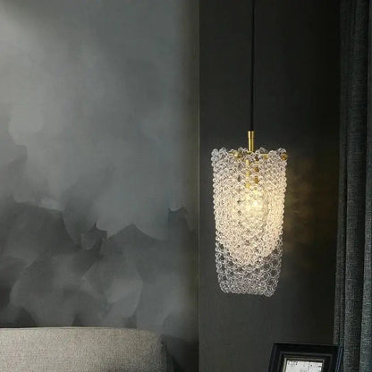 Luxury gold crystal tassel pendant – dining room hanging light