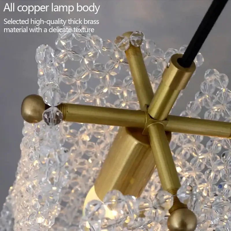 Luxury gold crystal tassel pendant – dining room hanging light