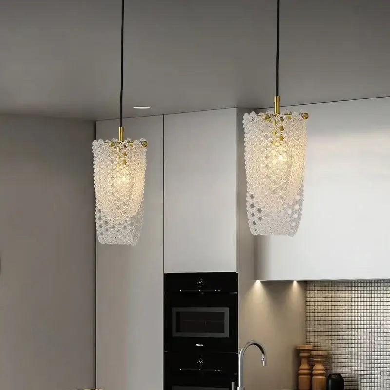 Luxury gold crystal tassel pendant – dining room hanging light