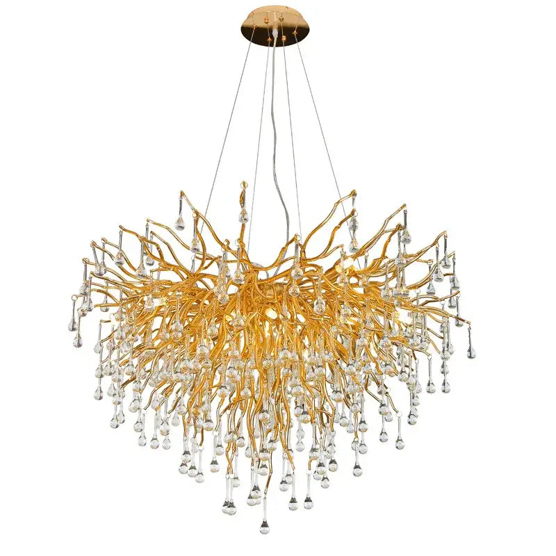 Luxury gold crystal tree branch chandelier for living room dining room
