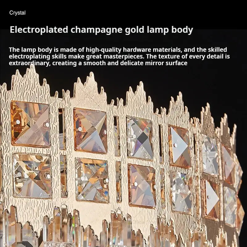 Luxury gold crystal chandelier for living room
