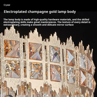 Luxury gold crystal chandelier for living room