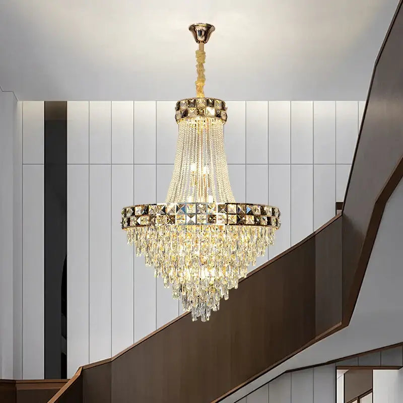 Luxury gold crystal chandelier for living room