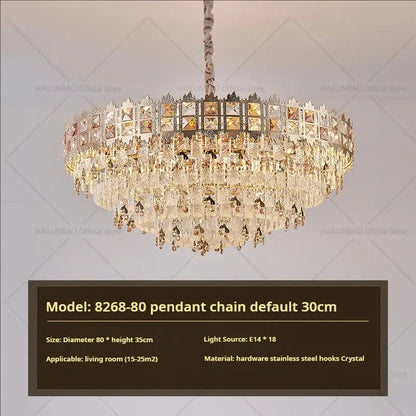 Luxury gold crystal chandelier for living room