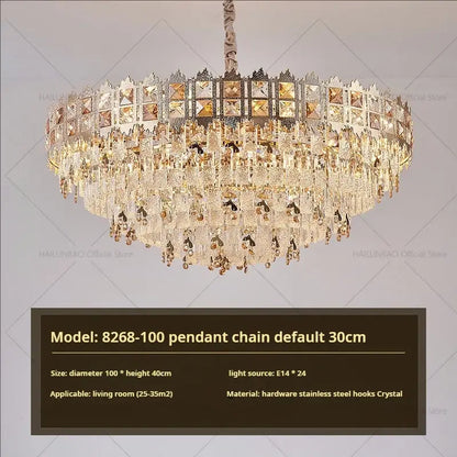 Luxury gold crystal chandelier for living room