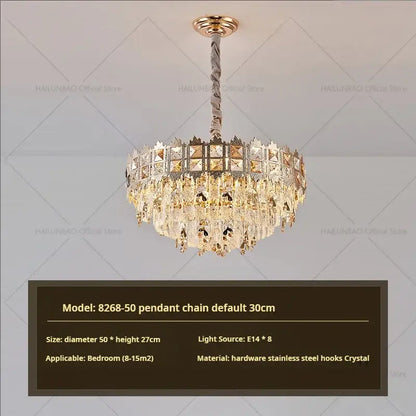 Luxury gold crystal chandelier for living room