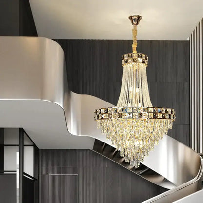 Luxury gold crystal chandelier for living room