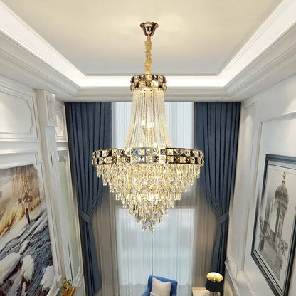 Luxury gold crystal chandelier for living room