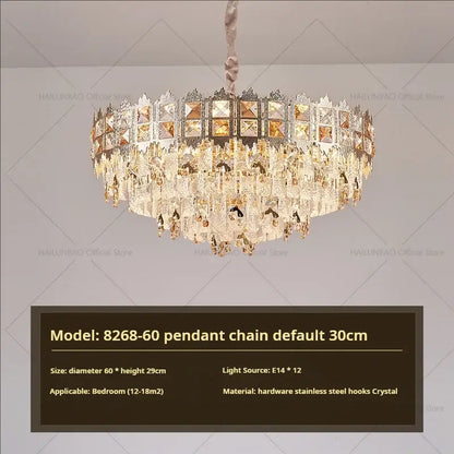 Luxury gold crystal chandelier for living room