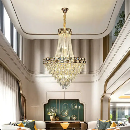Luxury gold crystal chandelier for living room