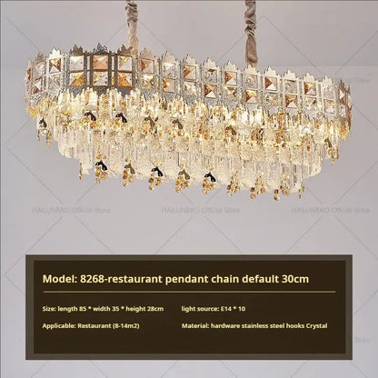 Luxury gold crystal chandelier for living room