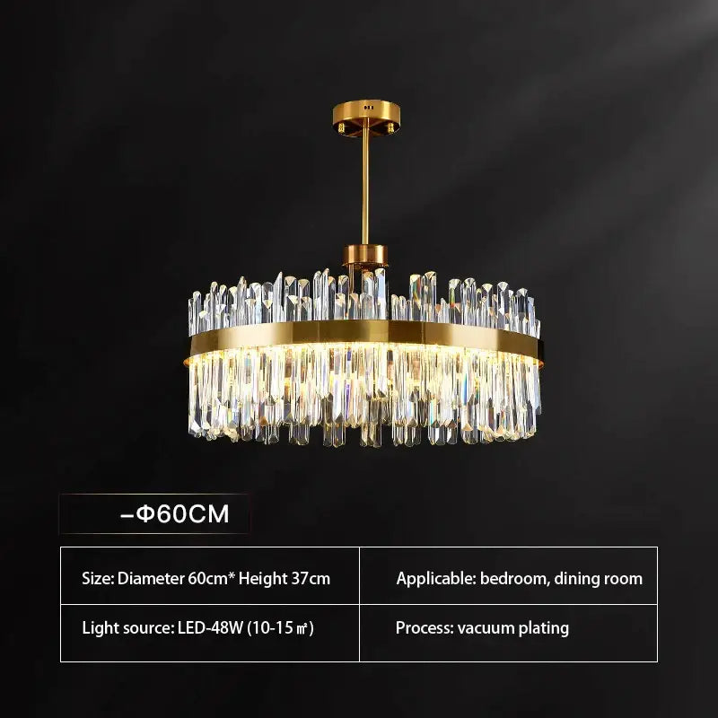 Luxury gold crystal chandeliers for dining room