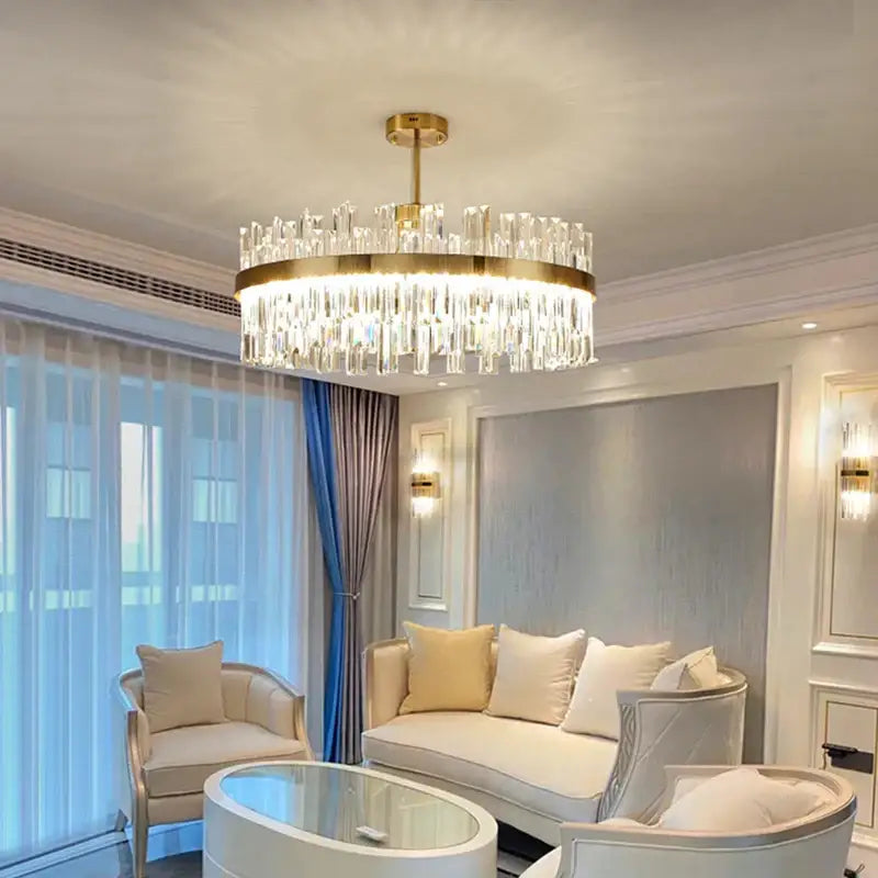 Luxury gold crystal chandeliers for dining room