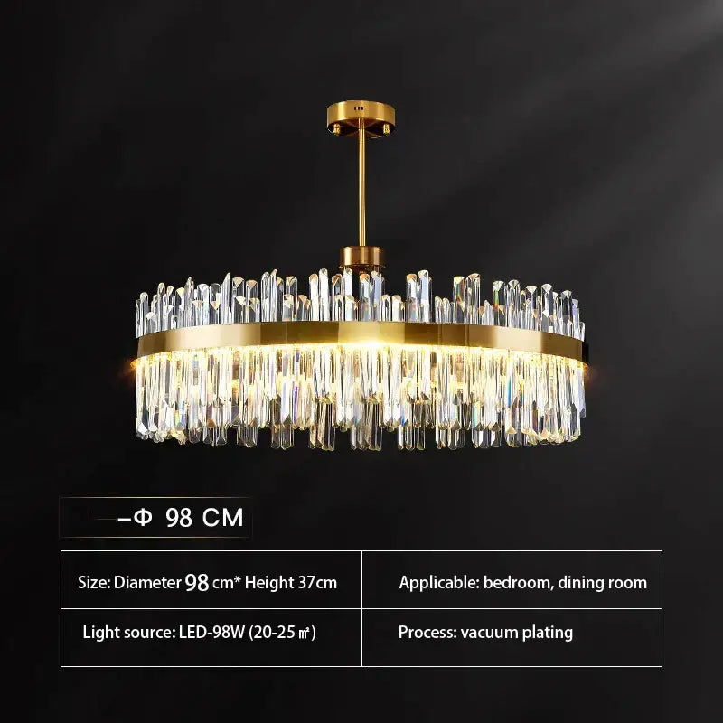Luxury gold crystal chandeliers for dining room