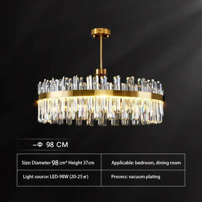 Luxury gold crystal chandeliers for dining room