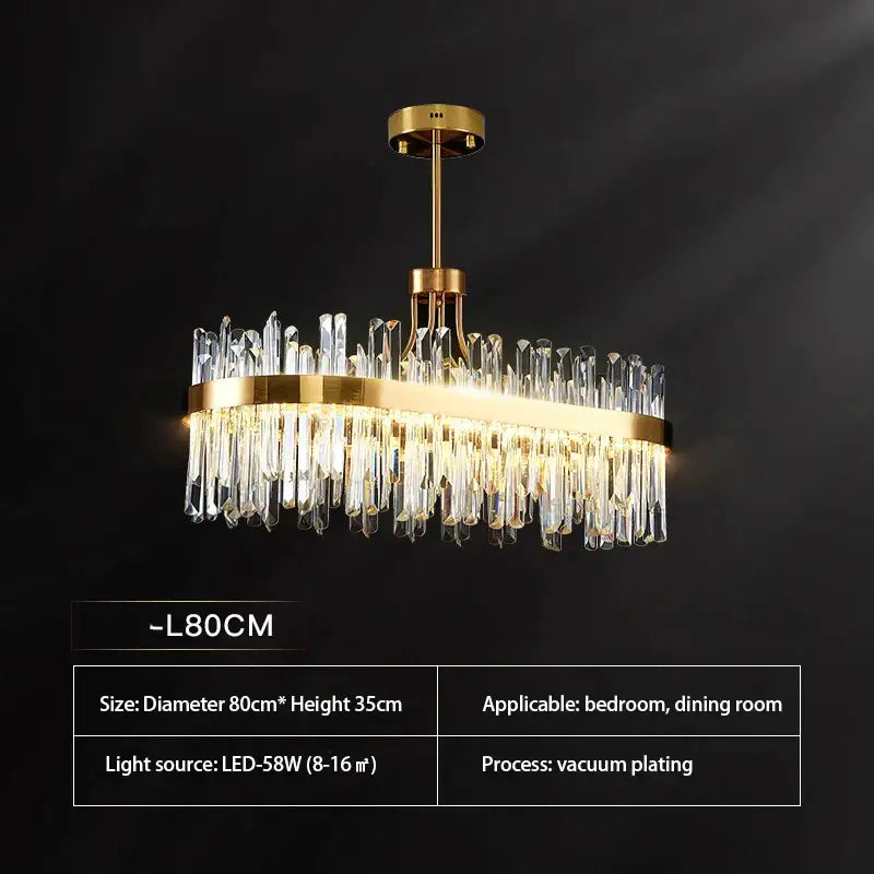 Luxury gold crystal chandeliers for dining room
