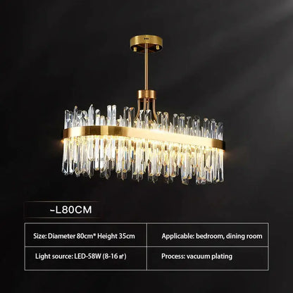 Luxury gold crystal chandeliers for dining room