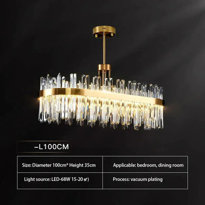 Luxury gold crystal chandeliers for dining room