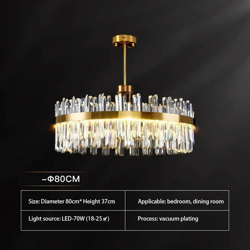 Luxury gold crystal chandeliers for dining room