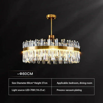 Luxury gold crystal chandeliers for dining room