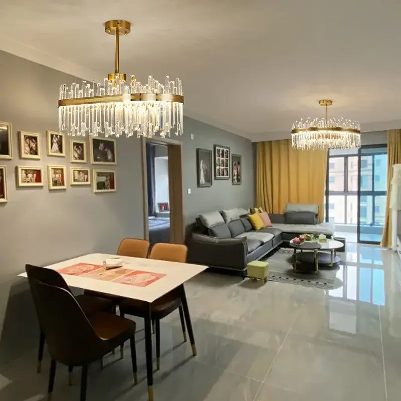 Luxury gold crystal chandeliers for dining room