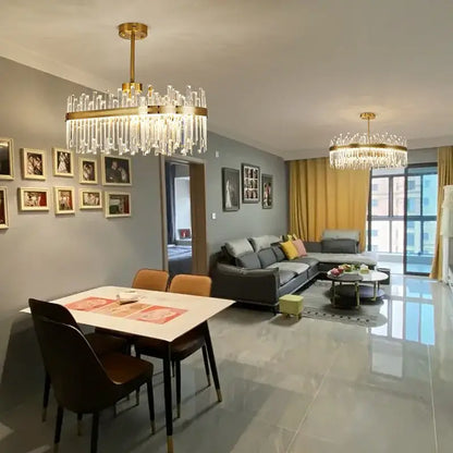 Luxury gold crystal chandeliers for dining room