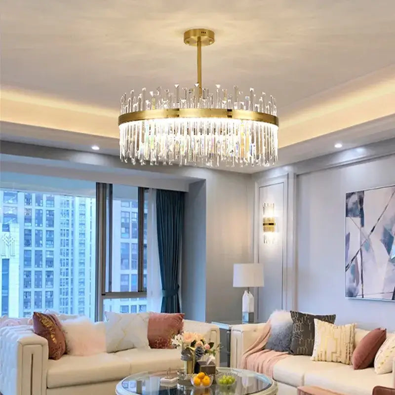 Luxury gold crystal chandeliers for dining room