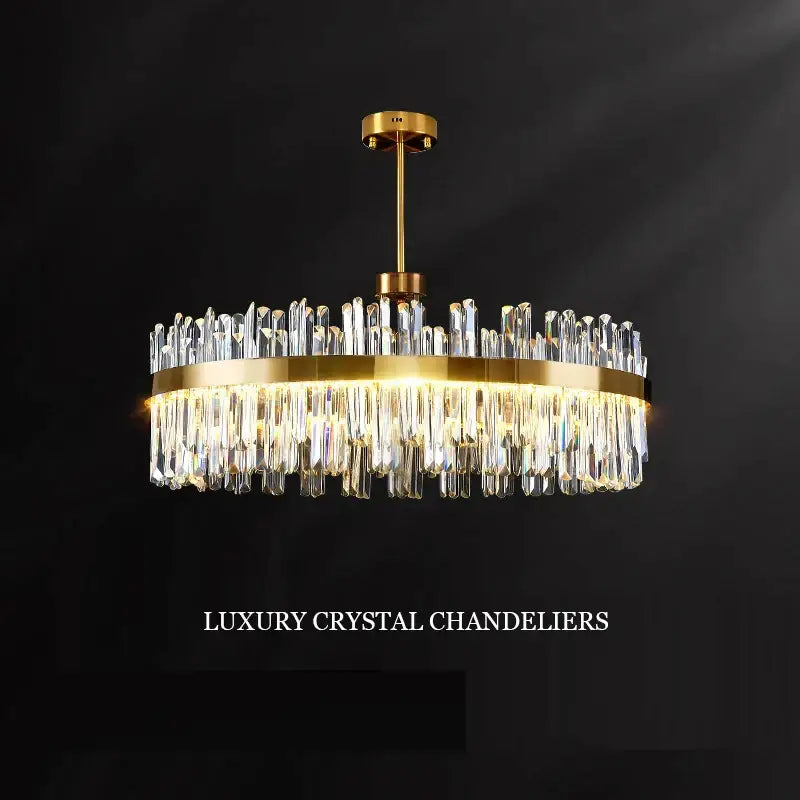 Luxury gold crystal chandeliers for dining room