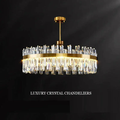 Luxury gold crystal chandeliers for dining room
