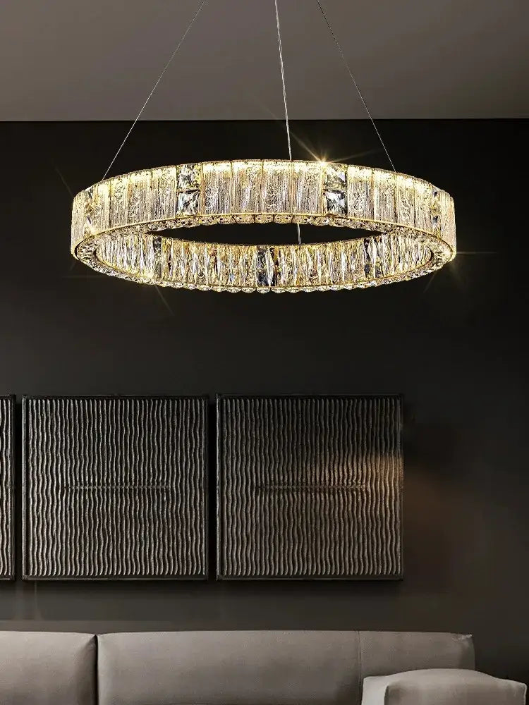 Luxury gold decorbites crystal glass chandelier living room light