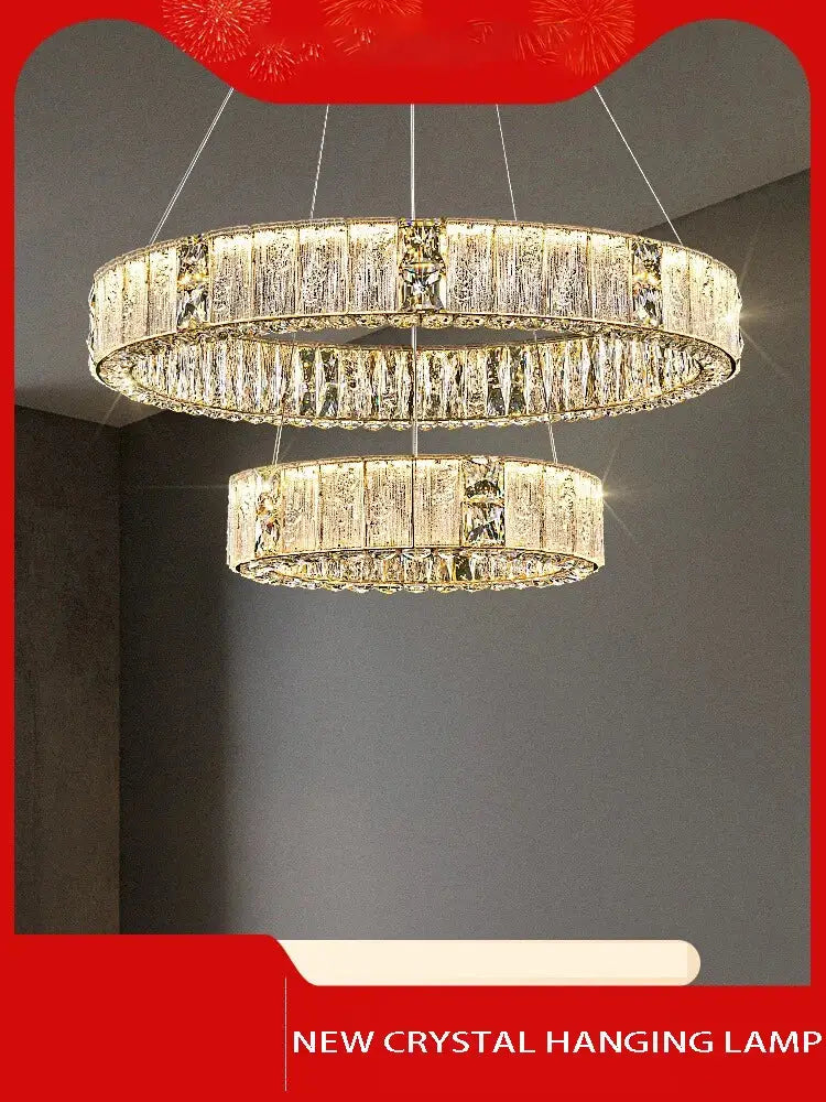 Luxury gold crystal glass chandelier living room light