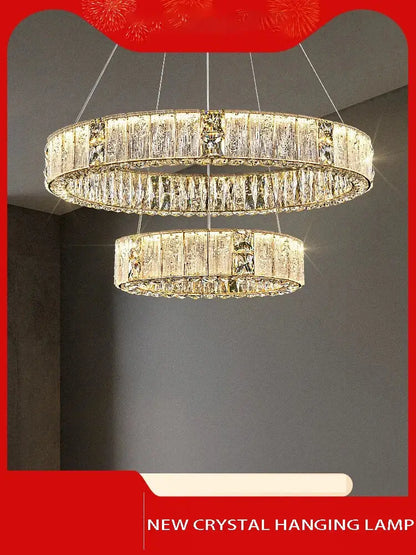 Luxury gold crystal glass chandelier living room light