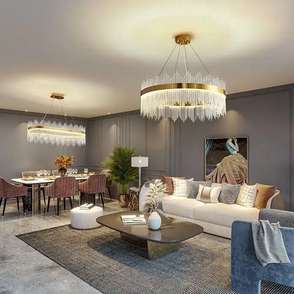 Luxury gold crystal led chandelier dining room light