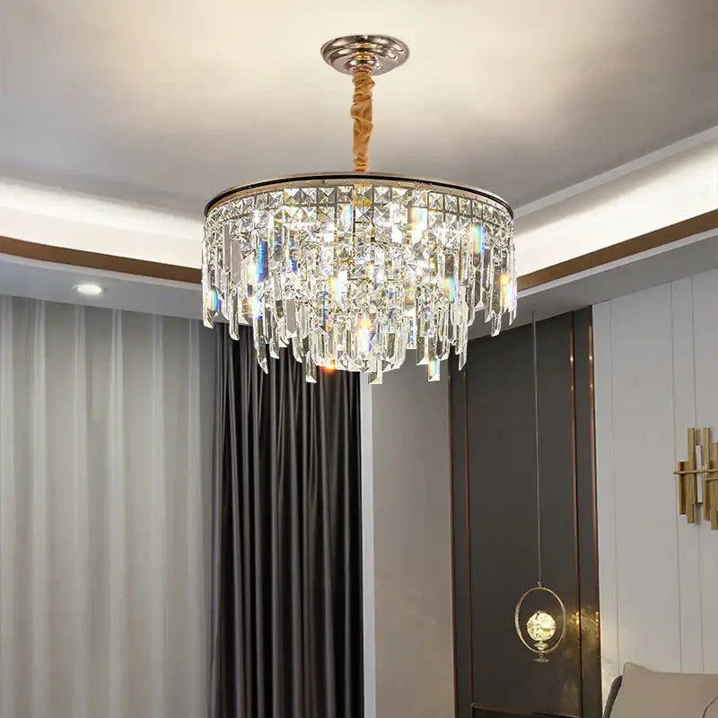 Luxury gold decorbites crystal led chandelier for living room