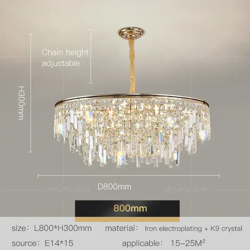 Luxury gold decorbites crystal led chandelier for living room