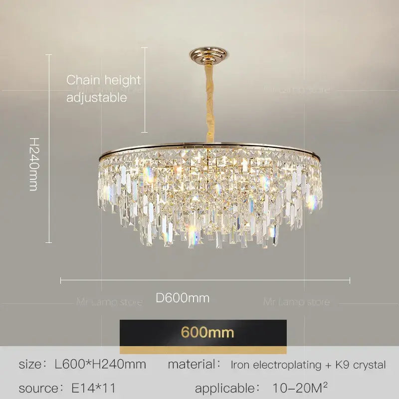 Luxury gold decorbites crystal led chandelier for living room