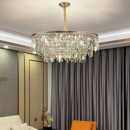 Luxury gold decorbites crystal led chandelier for living room