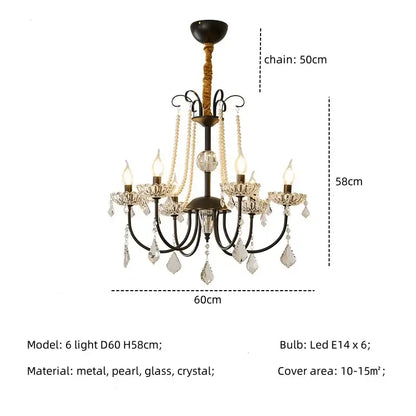 Luxury gold crystal led chandelier living room pendant light