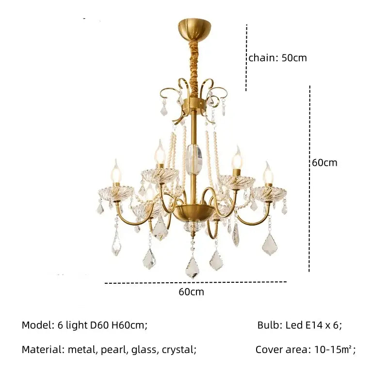 Luxury gold crystal led chandelier living room pendant light