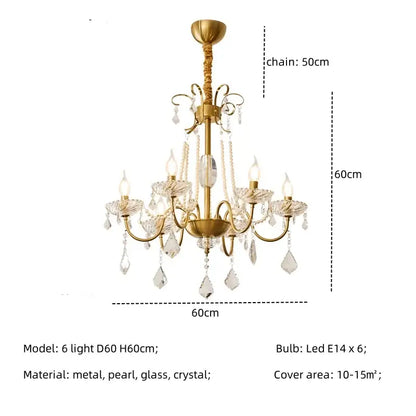 Luxury gold crystal led chandelier living room pendant light