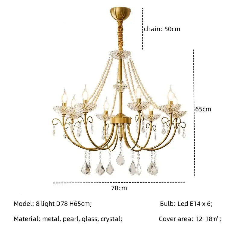 Luxury gold crystal led chandelier living room pendant light