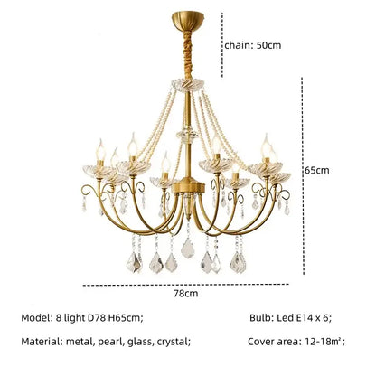 Luxury gold crystal led chandelier living room pendant light
