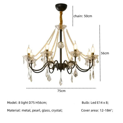 Luxury gold crystal led chandelier living room pendant light