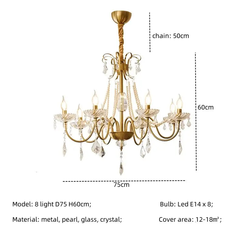 Luxury gold crystal led chandelier living room pendant light