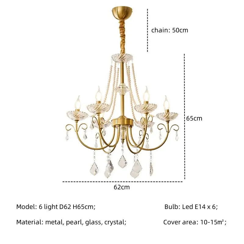 Luxury gold crystal led chandelier living room pendant light
