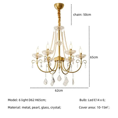 Luxury gold crystal led chandelier living room pendant light